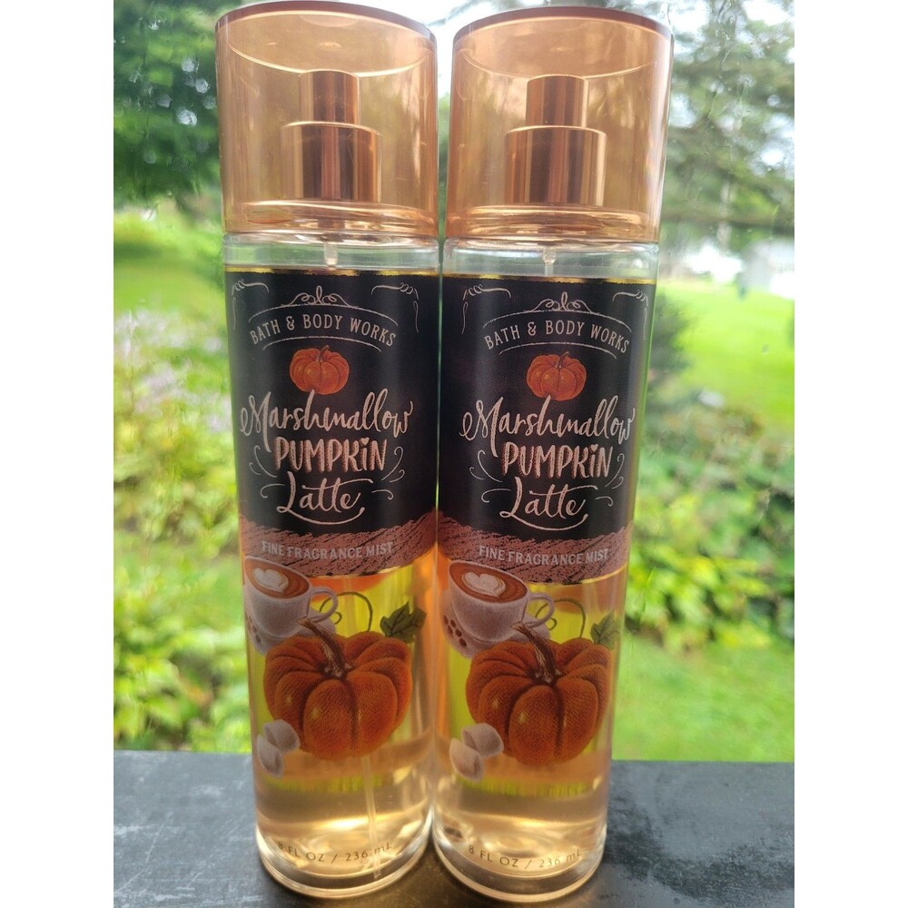 Bath and Body Works Marshmallow Pumpkin Latte body mist lot of 2 full size 8oz